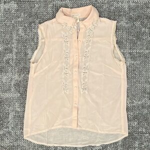 Pretty Good Light Pink Sleeveless Blouse